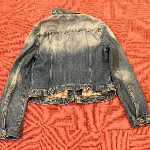 Zara large size Premium Wash distressed Denim Jacket - Picture 7 of 16